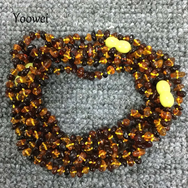 Ожерелье yowei из натурального янтаря для подарка, подлинный ассиметричный браслет из приморского янтаря, ювелирное изделие, длинное ожерелье