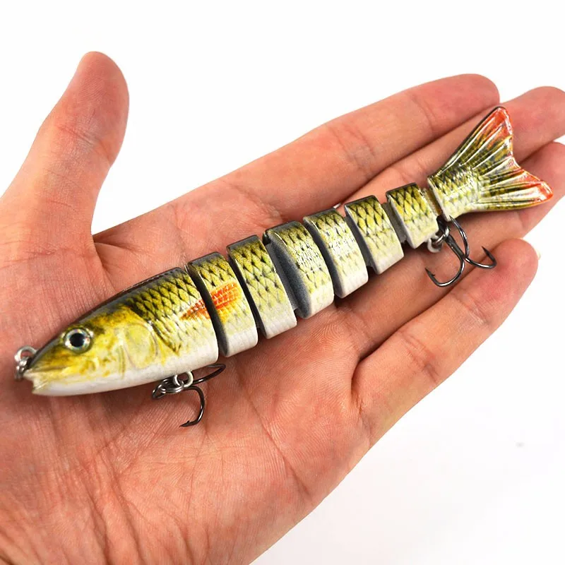 Super Deal Multi Segments Jointed Fishing Lure Bait Lifelike Swimbait Artificial Hard Bait for Sea Fishing Accessories 12cm 19g (1)