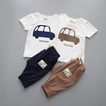 

YiErYing Newborn Clothing Fashion Cartoon Summer Leisure Cotton 2Pcs T-shirt+Pants For Baby Boy Girl Clothes Baby Clothes Sets