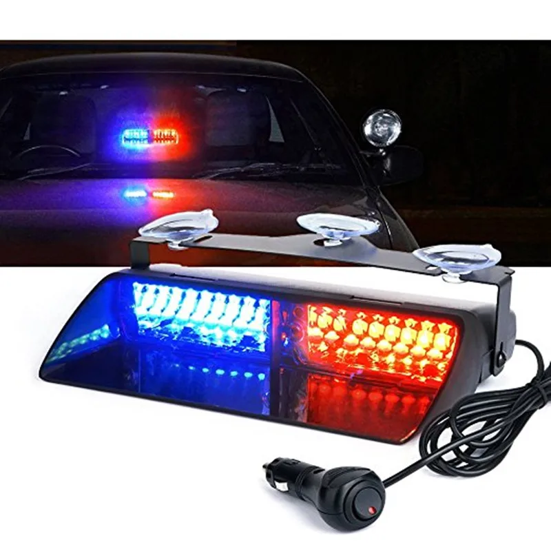 Новейший 16 Светодиодный 48 Вт VIPER S2 аварийный для автомобиля грузовика полицейский стробоскоп вспышка лобовое стекло Предупредительная сигнализация Янтарная красный синий мигающий светодиодный 12 В - Испускаемый цвет: blue and red