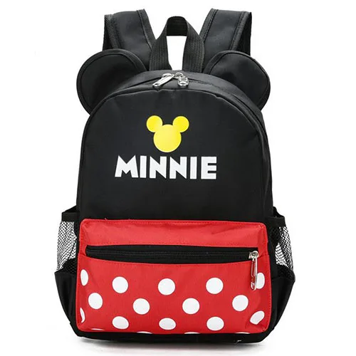 Детский рюкзак с рисунком Микки и Минни для мальчиков и девочек 3-8 лет, милые школьные сумки высокой емкости MAQ07 - Цвет: Minnie-Red
