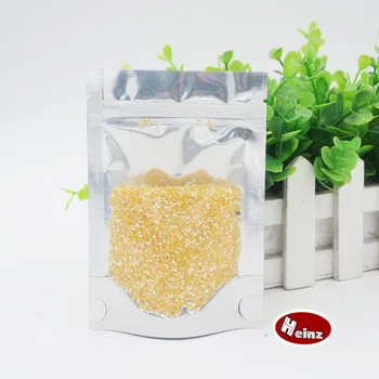 

16*24+4cm Stand translucent aluminium ziplock bag - Clear reclosable aluminum mylar plastic pouch zipper seal. Spot 100/ package