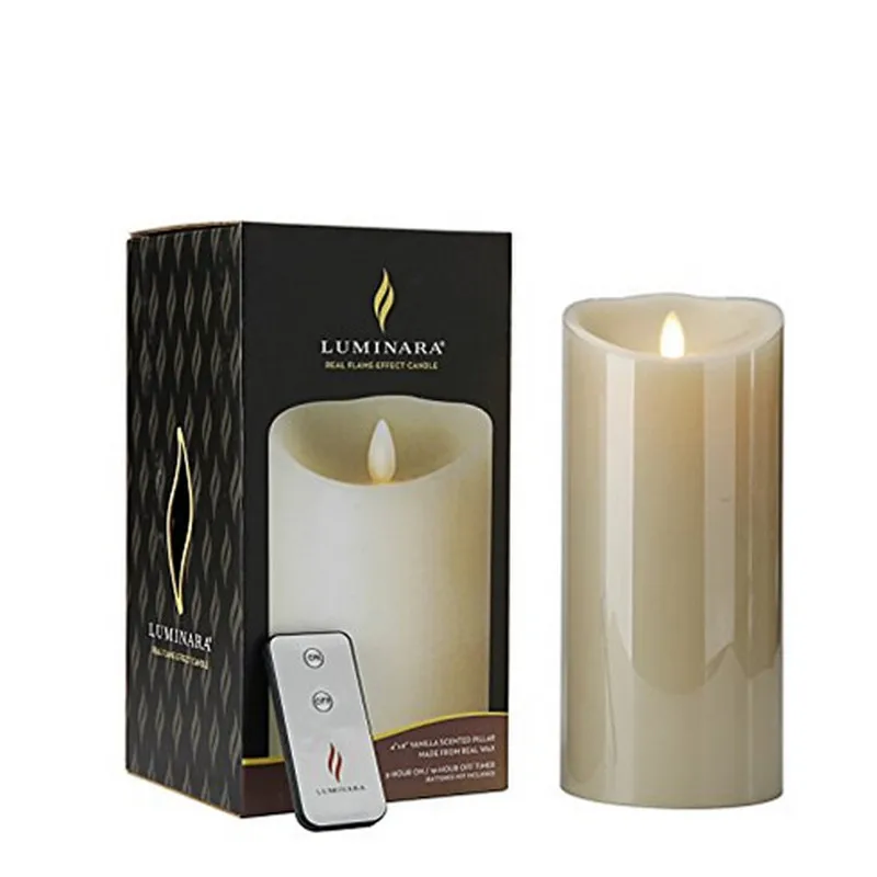 3.5''*7'' Ivory LED Flameless Mystique Luminara Type Wax Pillar Timer