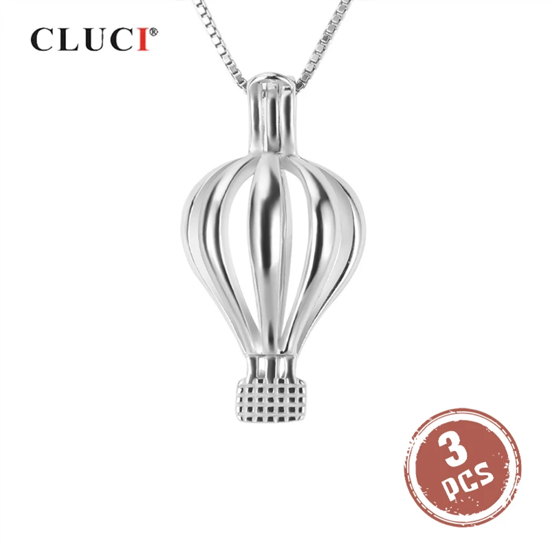 CLUCI 3 шт. 925 Стерлинговое Серебро медальон Подвеска для ожерелье Женские Ювелирные