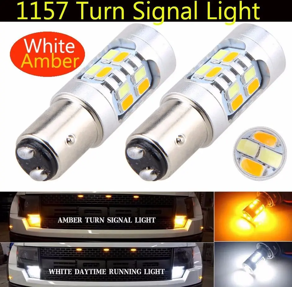 2X 1157 BAY15D 5730 20SMD LED Bulbs Dual Switchback Turn Signal Blinker