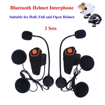 

BT-S2 Intercom Motorcycle Moto Wireless Bluetooth Helmet Interphone Comunication Headset with FM function BT Helmet Headsets