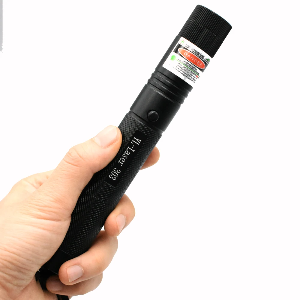 303 Green Laser Pointer Red Laser Blue Pointer Sight Powerful Device Adjustable Focus Lazer 303, Choose Charger& 18650 Battery