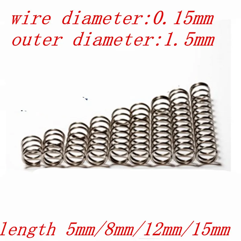 20pcs wire diameter 0.15mm compression spring outer diameter 1.5mm