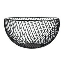 Корзина для хранения в скандинавском стиле черного и белого цвета из кованого железа, Популярная Настольная корзина для фруктов, современная металлическая корзина-органайзер для дома