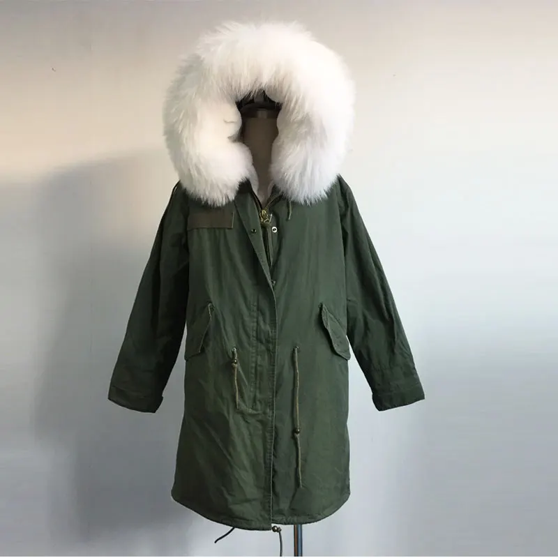 Cheap New Collection Long version White pure color Faux fur liner Jacket Raccoon fur White big size Collar Winter Jacket 0 Cheap New Collection Long version White pure color Faux fur liner Jacket Raccoon fur White big size Collar Winter Jacket 0