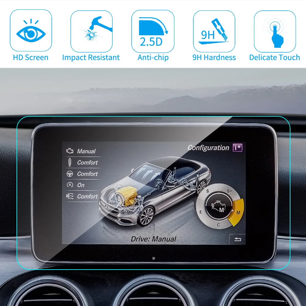 Автомобильная gps навигационная Защитная пленка для Mercedes X253 GLC Class HD Прозрачная защитная пленка из закаленного стекла автомобильные аксессуары