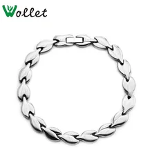 Ювелирные изделия Wollet титановый магнитный браслет серебристого цвета лечебная энергия для мужчин или женщин