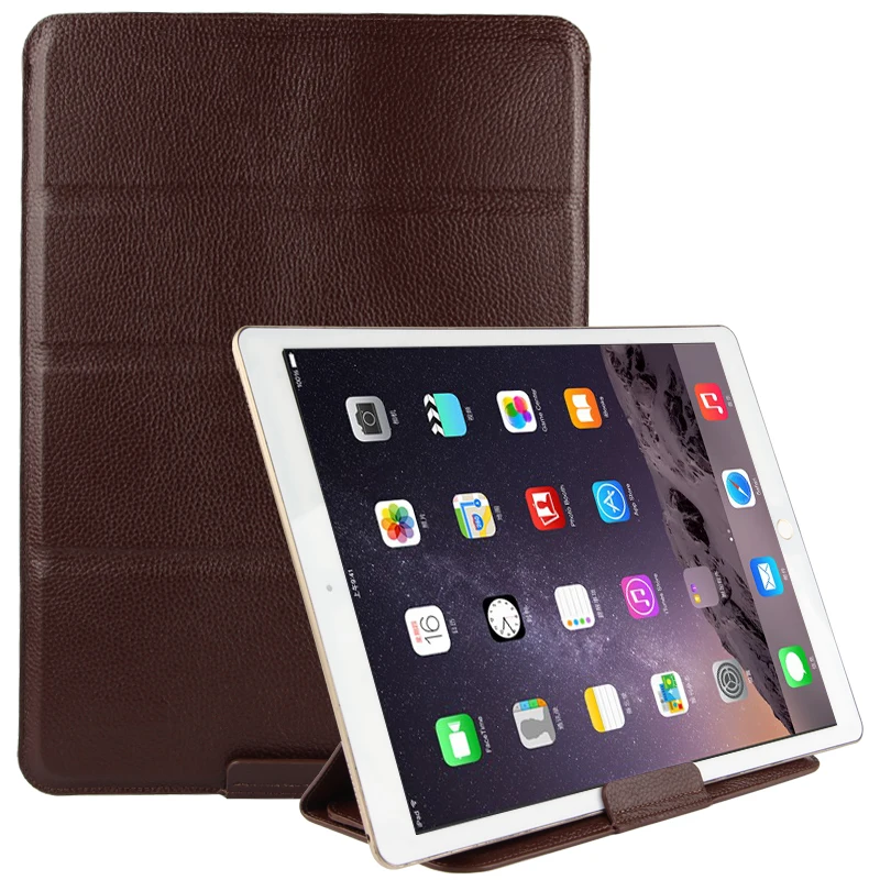 AJIUYU Genuine Leather Case For iPad Pro 12.9 inch Case Protective Smart Cover Tablet New 2017 Pro12.9 Protector Sleeve Cowhide