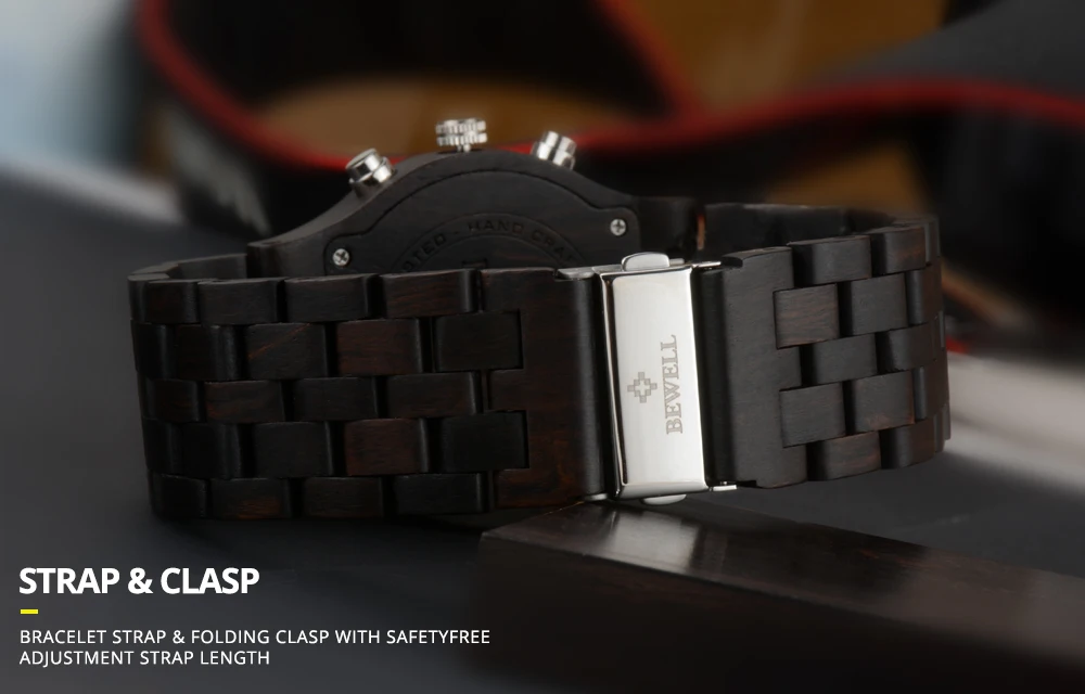 BEWELL WOODEN WATCH
