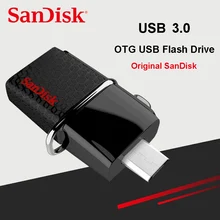 Флеш-накопитель USB sandisk 16 ГБ, 32 ГБ, 64 ГБ, 128 ГБ, 256 ГБ, 3,0 МБ, ультра двойной OTG USB, флеш-накопитель, u-диск для компьютера, телефона, ПК