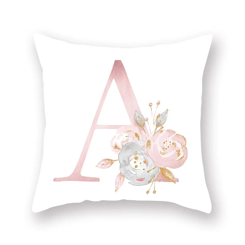 Flower Pillow Cover 45x45cm Kids Room English Alphabet For Home goods 1PC Flower Pillowcase Polyester Flower Pillow Cover 45x45cm Kids Room English Alphabet For Home goods 1PC Flower Pillowcase Polyester