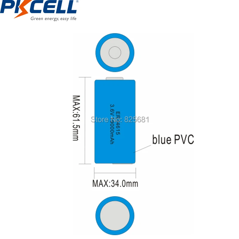 30 шт. PKCELL 19ah ER34615 34615 3,6 V Размер 34,2X61,5 мм 19000 MAH D LiSOCl2 батареи на 10 лет