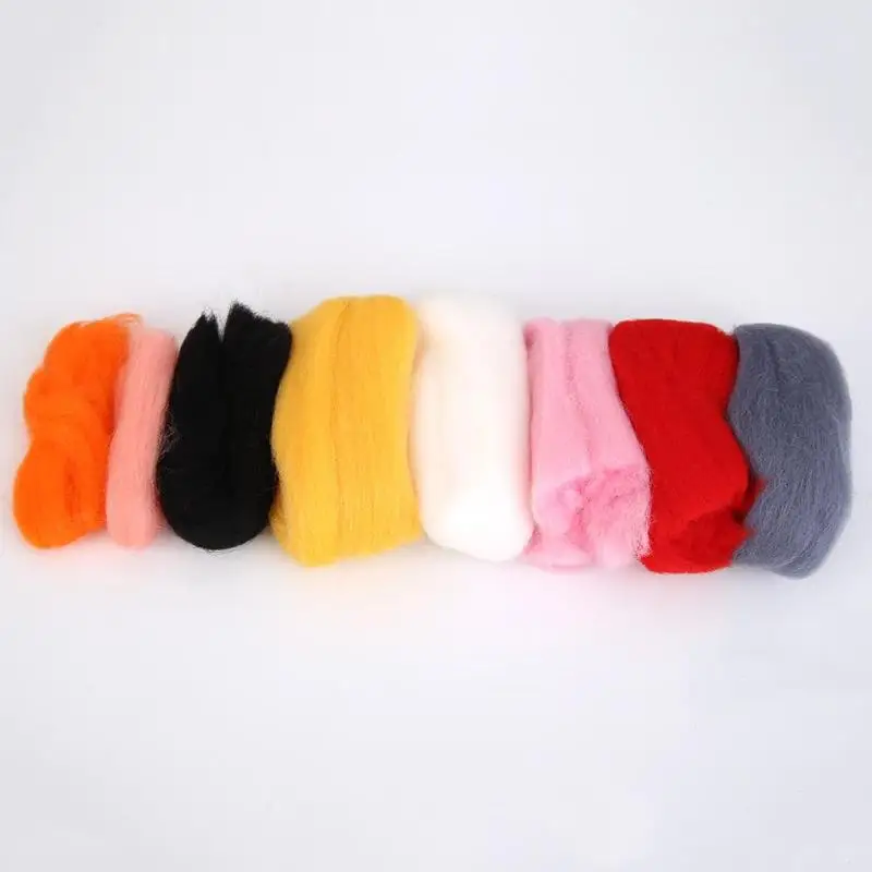 1 Set Cute Animals Non Finished Wool Felt Handmade Poked DIY Needle Material Bag Set Funny Toys Crafts Felt DIY Package