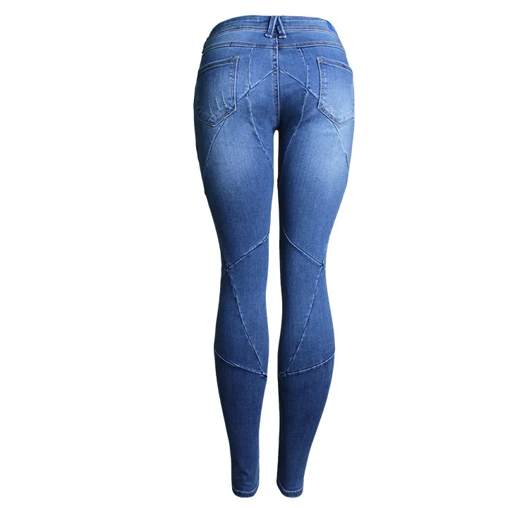 Woman jeans Slim spring Autumn jeans Mid waist Crease Pencil pants Skinny jeans Woman AM053