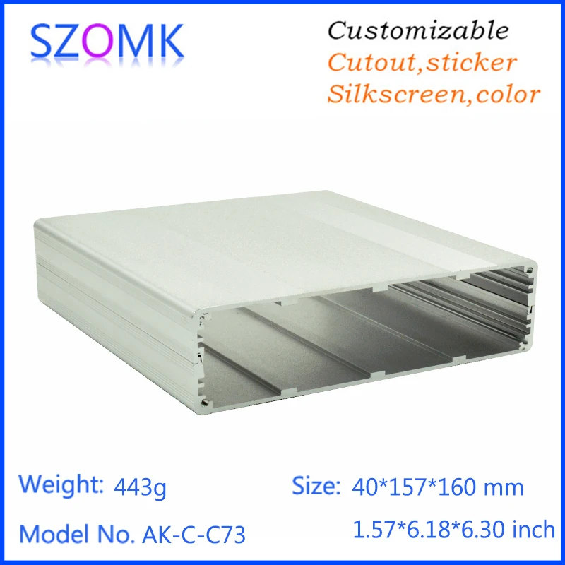 10 pcs, 40*157*160mm szomk silver aluminum box for electronics project aluminum enclosure for pcb design GPS tracker housing 2017 775 pcs connector kit 2 54 mm pcb pin headers box packaging electronics machine new electric electronics plug socket