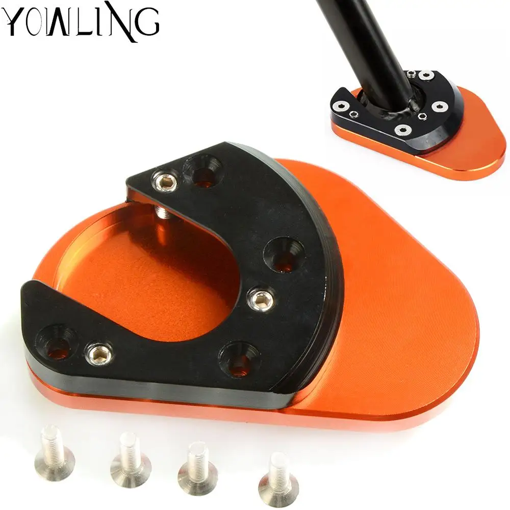 Motorcycle CNC Stands Kickstand Enlarger Side Stand Pad Extension Support Plate FOR RC125 RC 125 2014 2015 2016 2017 2018 2019 | Автомобили