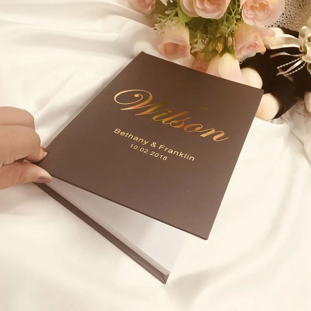Personalized Gold Wedding Guest Book Alternative Rustic GuestBook A5size Custom Gift for Couple Rustic Wedding Guestbook  Couple3
