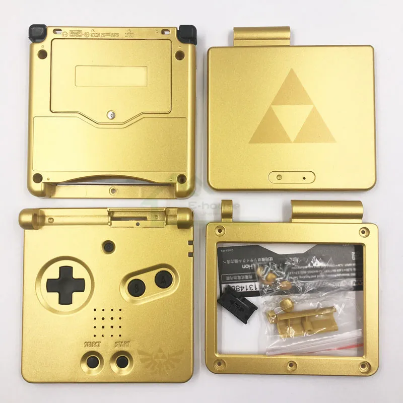 

New Arrival Gold Color for Zelda Limited Edition Replacement Housing Shell Case Cover for GBA SP Game Console with Buttons