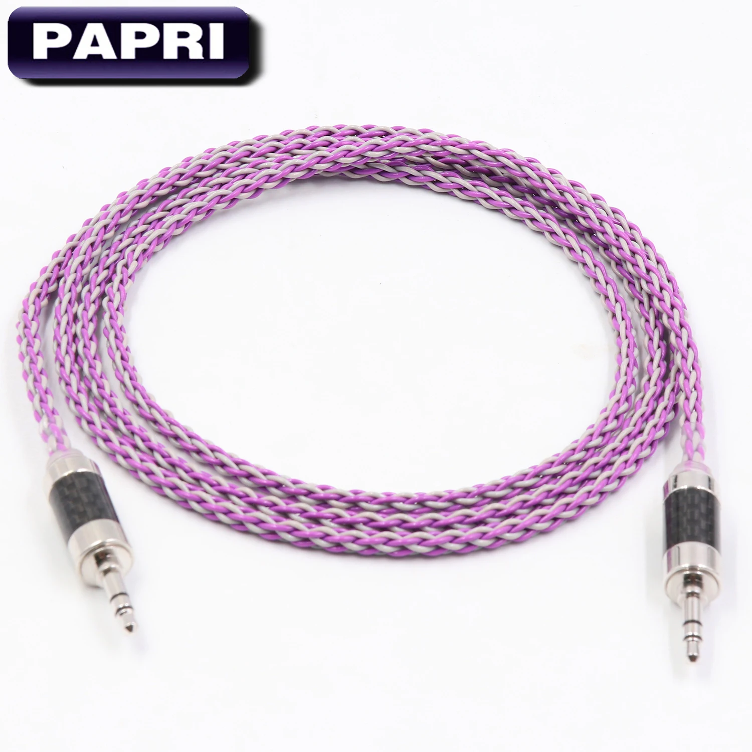 PAPRI AUX Upgraded Headphone Cable PVC 99 99997 OCC Copper Silver Plated DIY Audio Cable Male To Male Wires For Amplifier