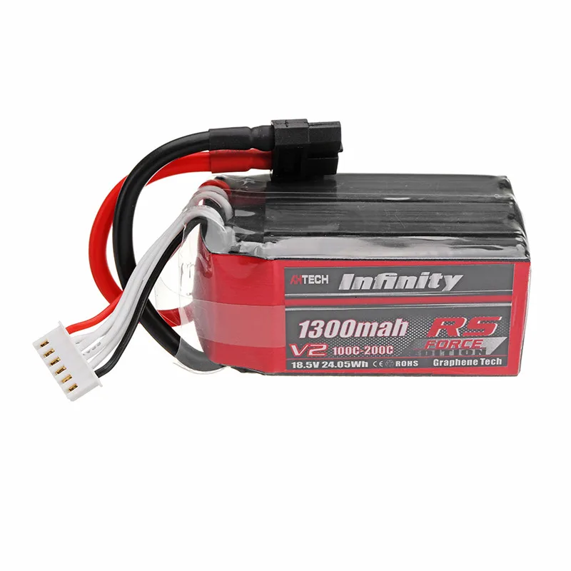 

AHTECH Graphene V2 18.5V 1300mAh 100C-200C 5S RS FORCE Rechargeable Lipo Battery For FPV Racing Drone RC Models Replacement Accs