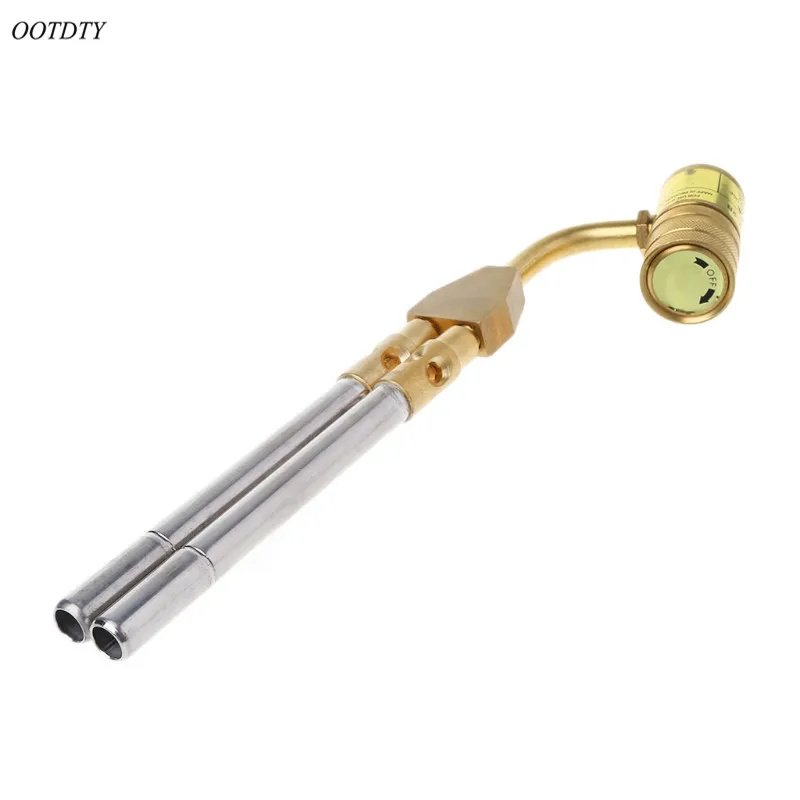 OOTDTY Pro Gas Welding Torch Soldering Brazing 2 Propane Pipes Plunger