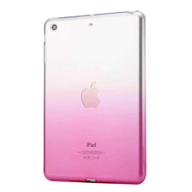 Прозрачный чехол для Apple iPad Mini 3 2 1 Мягкий силиконовый чехол из ТПУ градиентный цвет 7,9 ''прозрачные планшеты чехол для iPad Mini 1 2 3 - Цвет: Розовый