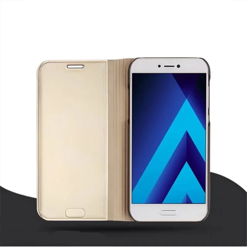 Прозрачный зеркальный умный флип чехол с окошком для Samsung Galaxy S7 S6 Edge S8 S9 Plus Note8 J5 J7