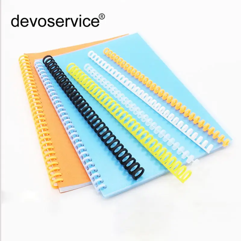 1pc 30Holes Plastic Binding Rings Can Be Cut Transparent Colorful Loose-leaf Binding Ring Office Supplies Full Length 28cm Rings