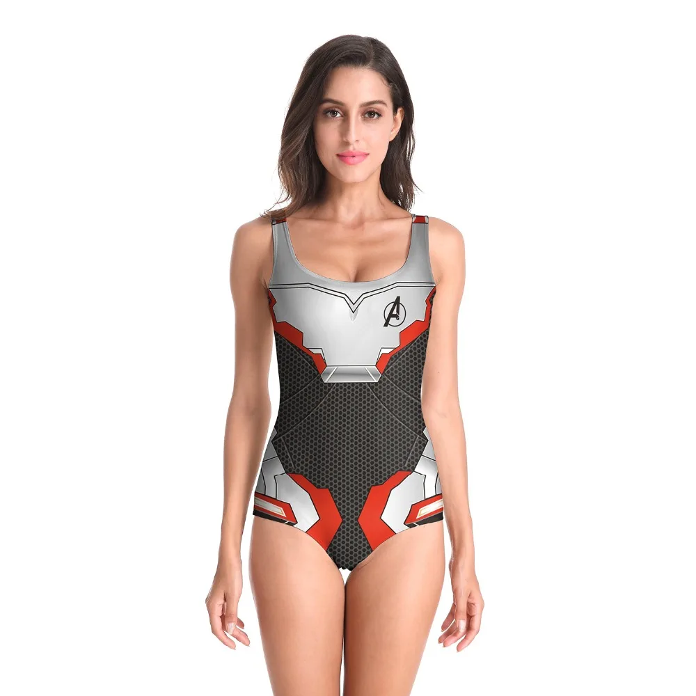 Avengers Endgame Cosplay Costume Advanced Tech Sexy One Piece Swimsuit Plus Size Swimwear Women Beach Suit Sleeveless Swimsuit