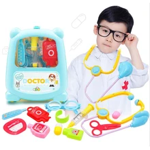 Ручная коробка с тяговым стержнем, детские игрушки для дома, 13 комплектов медицинского оборудования, докторский стетоскоп набор, цвет случайный волос