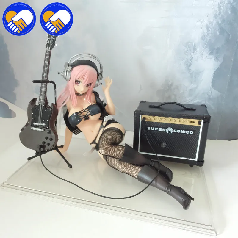 

14CM FURYU SONICO Action Figure Super Sonic Swimsuit Ver.Sexy PVC Anime Figure Model with Guitar Bikini Sexy Girl For Adults