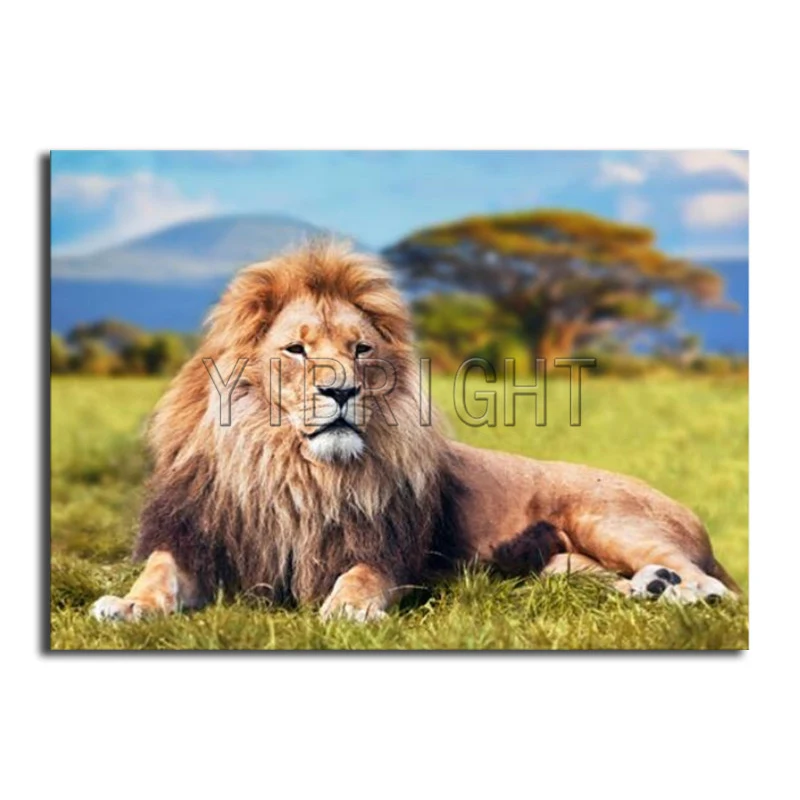 Full Square Diamond painting tree DIY 3D Diamond mosaic lion Full Round Diamond embroidery Cross stitch Animal