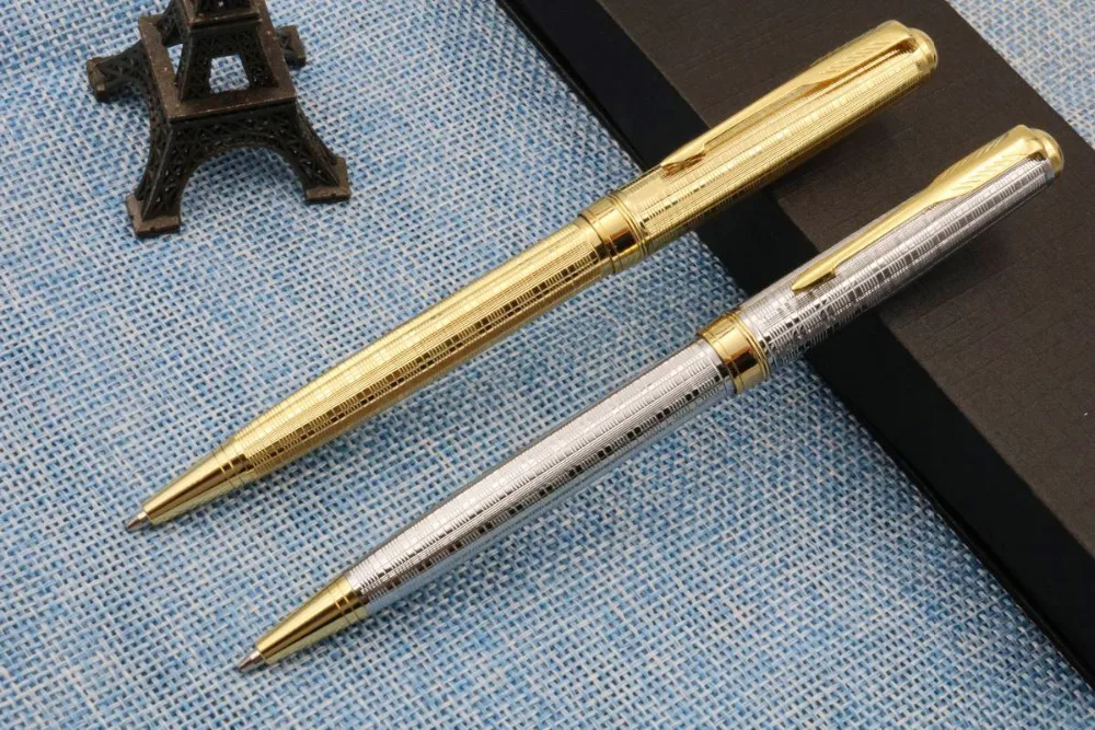 Новая шариковая ручка с резьбой из металла золотого цвета