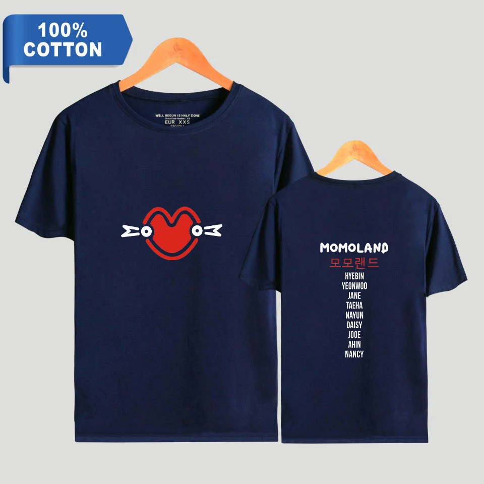 

100% Cotton 2019 Kpop MOMOLAND Album Show Me I'm So Hot print Women/Men Clothes Short Sleeve T-Shirt Hot Sale Casual T Shirt
