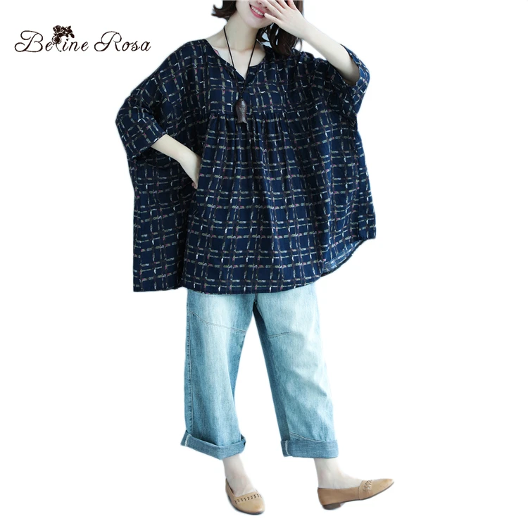 BelineRosa 5XL 6XL размера плюс женская одежда винтажный стиль верх d топы и рубашки