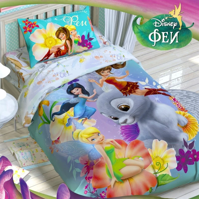 Комплект постельного белья Disney Феи, хлопок, поплин 125 г/м2