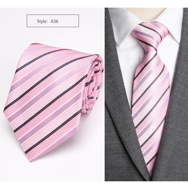 20 стилей, деловые галстуки, свадебные Классические мужские галстуки, сетка в полоску, 8 см, корбаты, модные аксессуары, мужские галстуки - Цвет: A36