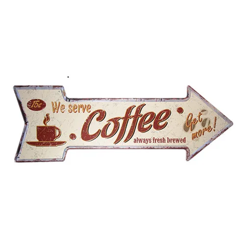 Dl-ретро металлические знаки в форме стрелы картина кофе Бар Пивной бар газовая плита настенный Декор открытый выход кофе вывеска подвесной знак - Цвет: Тёмно-синий