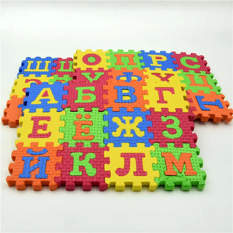 Russian 36 pcs Alphabet Letters Number Foam Mat Puzzles Toys Colorful Puzzle Mats Early Learning Educational Toys for Children