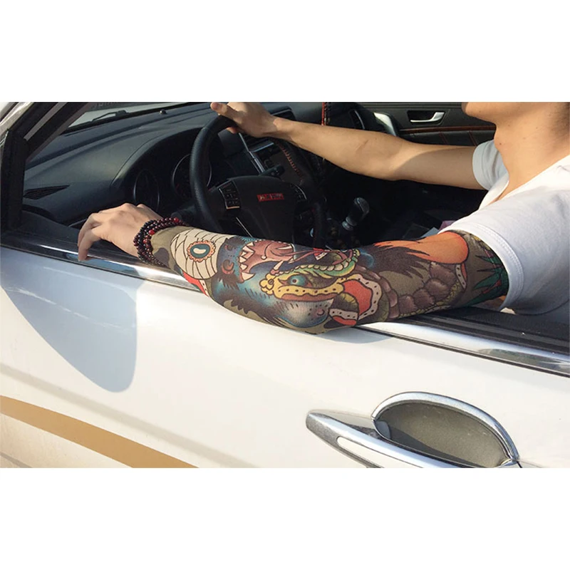 

2019 Summer Flower Arm Tattoo Arm Set Seamless Outdoor Riding Tattoo Sunscreen Sleeve Riding Tattoo Sleeve