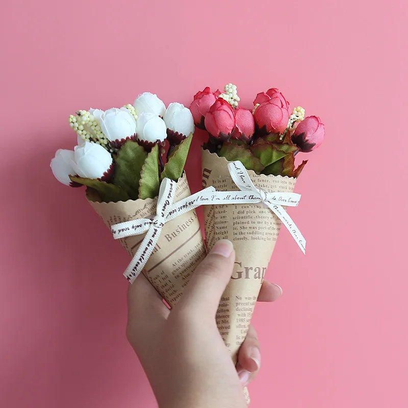 

Creative Home Decor Artificial Rose Simulation Bouquet Wedding Party Decoration Photography Props Wedding Car Decoration