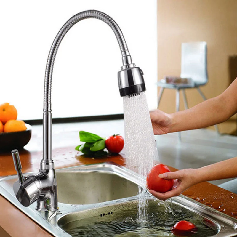 

Kitchen Washroom Tap Long neck Adjustable Spout Mixer Sink Water 30cm*18cm Sitting Zinc alloy Single hole Cold