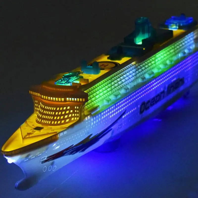 Kids Toys Pool Liner Cruise Ship Flashing LED Light Music Sound Ship Model Toy Children Birthday Christmas Gift