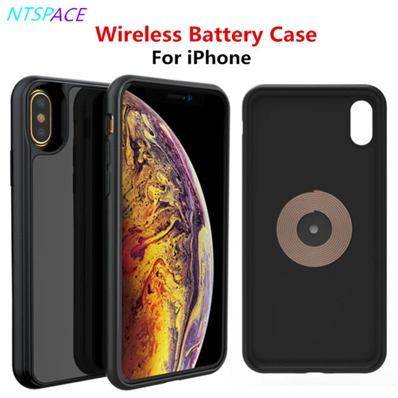 

Spare Power Bank For iPhone X XS Max Battery Charger Cases Smart Wireless Charging Battery Cover For iPhone XR XS Power Case