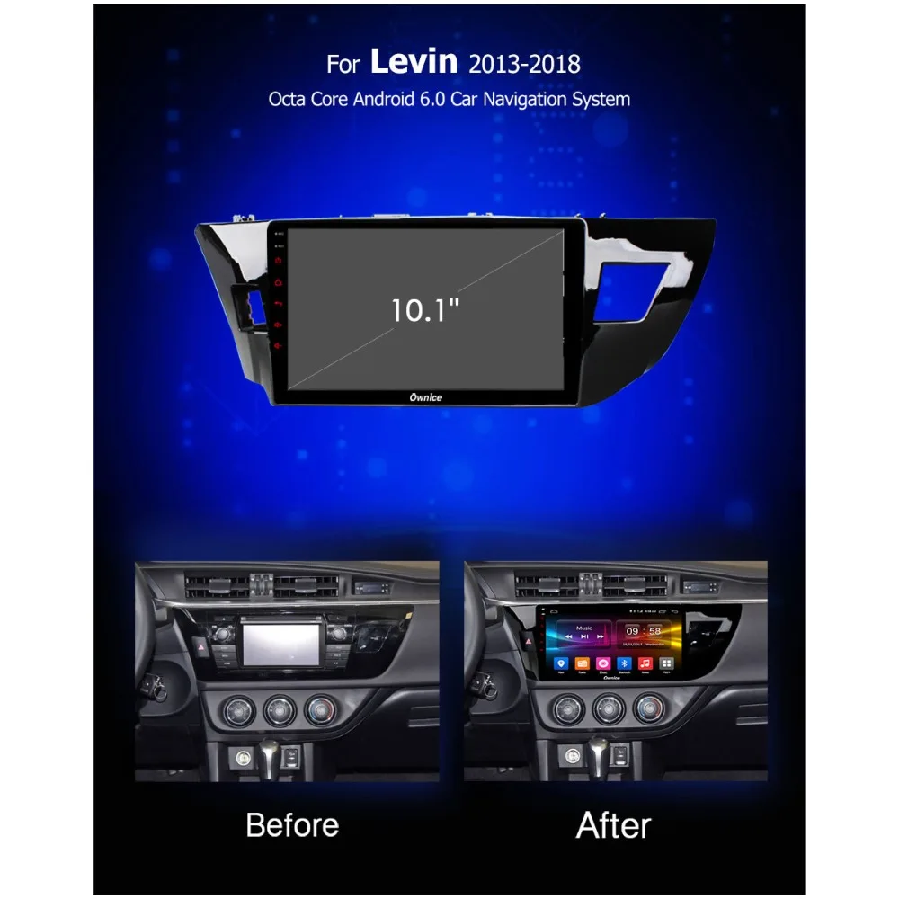Discount 10.1" 4G SIM Android 8.1 Octa Core 2GB RAM+32GB ROM Car DVD Player for Toyota Corolla 2014 2015 Levin GPS Radio Stereo TPMS DAB 5